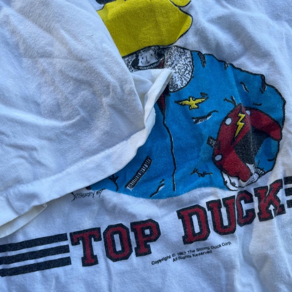 Vintage 1987 Top Duck Top Gun T-shirt single stitch - Picture 3 of 5